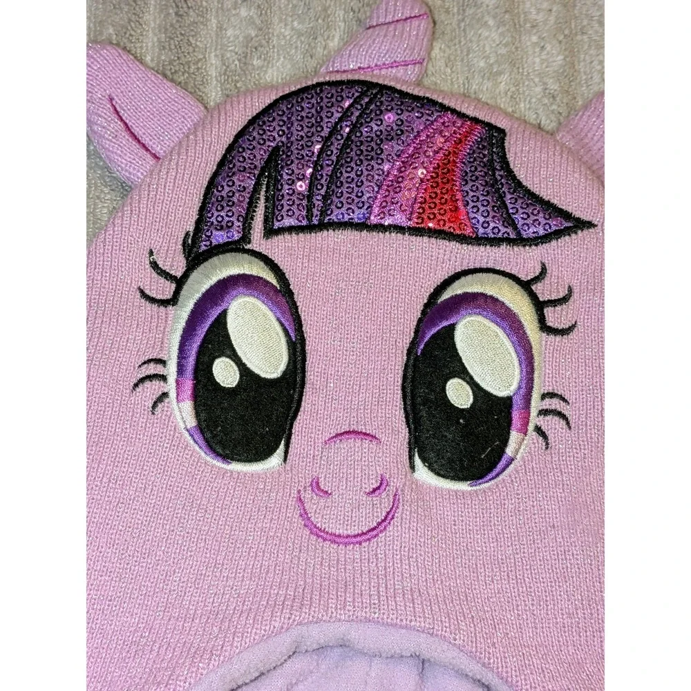 My Little‎ Pony Twilight Sparkle Hat Beanie Purple Sparkle Sequin Ears Cute